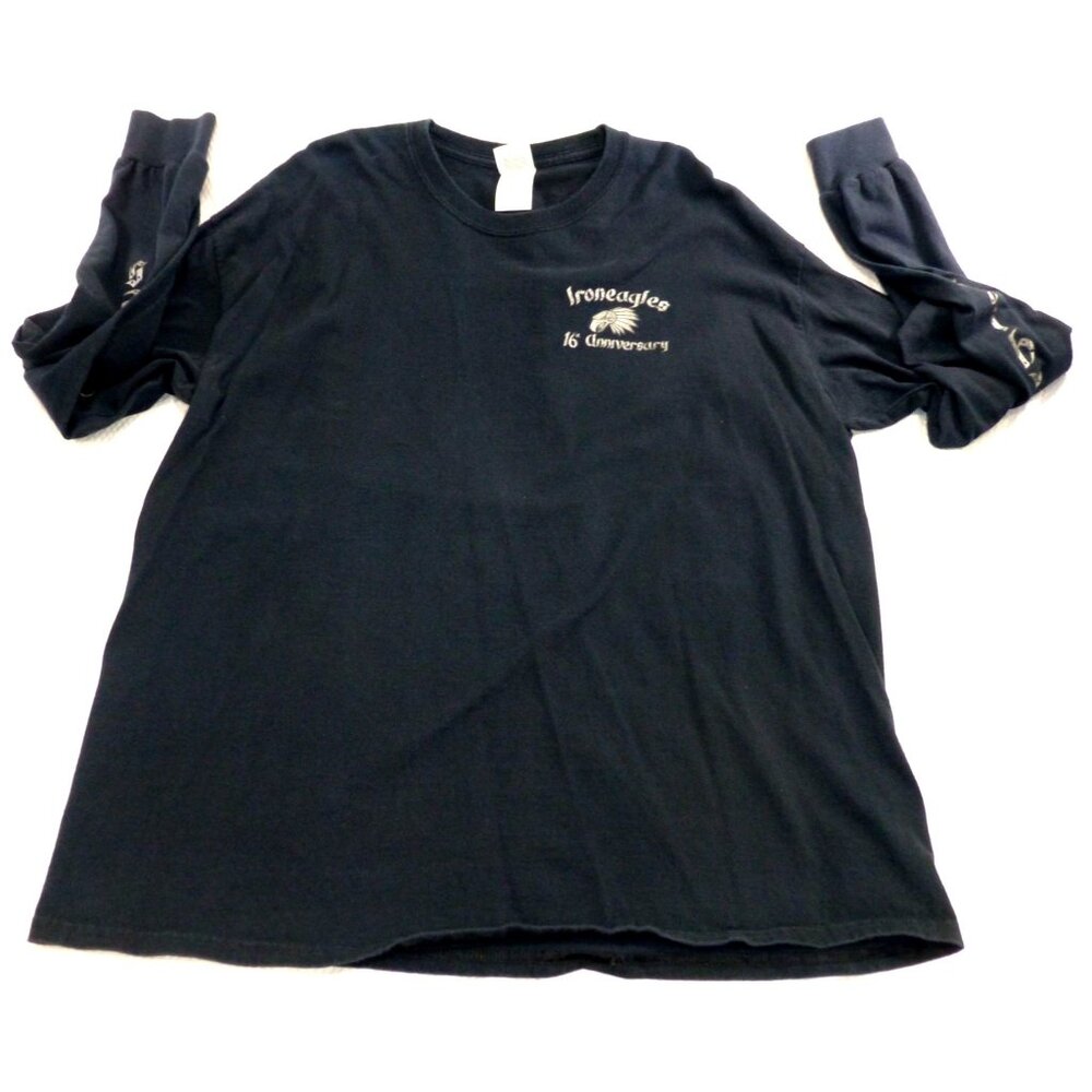 Iron‎ Eagles 16th Anniversary Black Long Sleeve XL T-Shirt XL Biker Harley